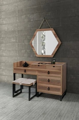 Schlafzimmer Spiegel Kommode Holz Modernes Design Luxus braun neu - Bild 1 von 3