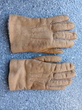 1970's Sleep's England Vintage Leather Gloves Sherpa Lining gloves
