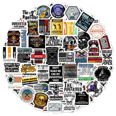 BulbaCraft 100Pcs Funny Pipefitter Stickers for Hard Hat, Pipefitter Hardhat Sti