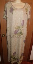 DAVID'S BRIDAL BEAUTIFUL DRESS SPARKLY FULLY LINED 14W 100% SILK MADE IN INDIA