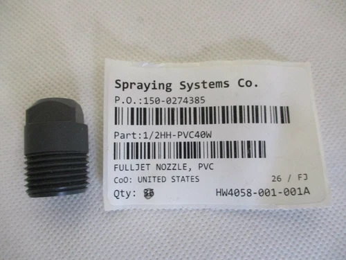 NEW SPRAYING SYSTEM 1/2HH-PVC40W FULLJET NOZZLE PVC