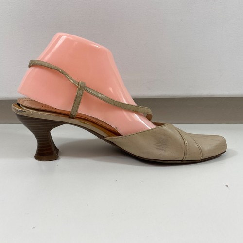 Vintage Highlights Womens Tan Strap Sandal Pumps Shoes 2" Spool Heel Size 9.5 - Picture 6 of 21