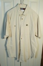 1 Wrangler Riggs Workwear Mens XL Short Sleeve Button Down Beige Shirt