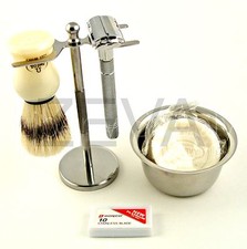 5 PC LONG HANDLE DE SAFETY RAZOR SHAVING GIFT SET FOR FATHER'S DAY/CHRISTMAS
