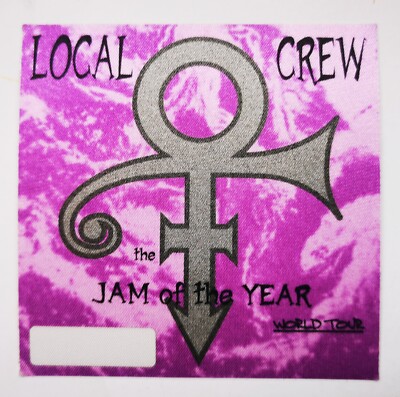 PRINCE Tour PASS Jam Of The Year 1997 LOCAL CREW Square PURPLE Orig w/Symbol #70