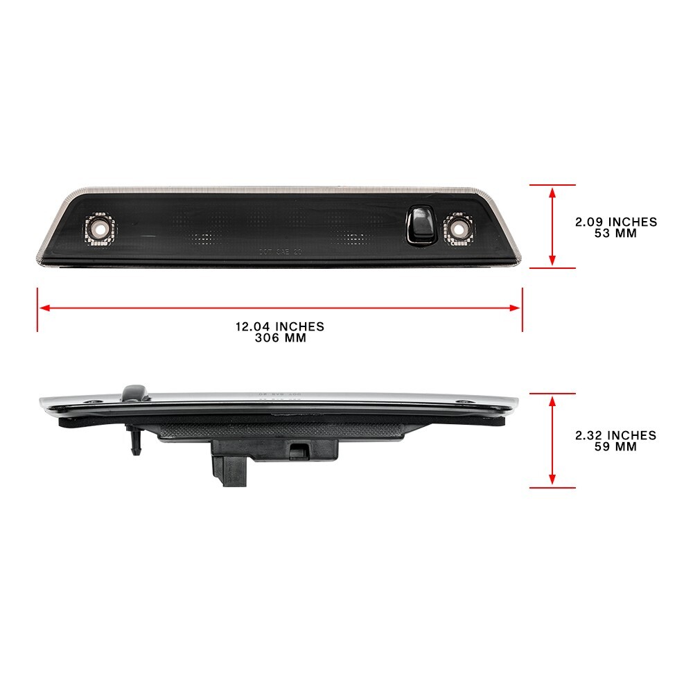 Terza Luce Stop A LED Per Jeep Grand Cherokee 2005-2010 | Fanalino Posteriore Fumé In ABS | Plug-and-play, Rosso
