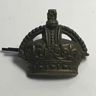 WW1 British Officers Brass Rank Crown non voided 1”x 1” Original Cotter Pin