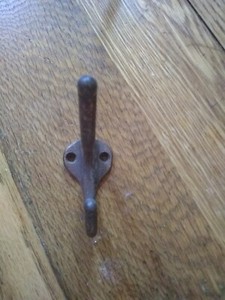 Vintage Brass Coat Hook Double Towel Robe Clothes Hooks for Bathroom Kitchen