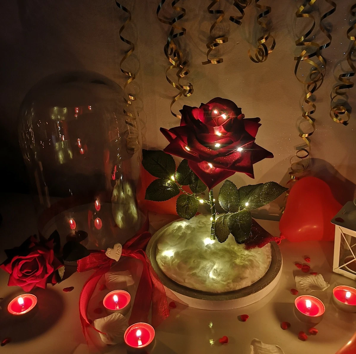 Set Di 20 Stelle 3D In Metallo Oro Rosa - Decorazioni Pensili Per Casa E Festa 6,4x6,4 Cm - 4