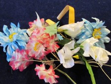 Vintage Millinery Flower Collection 2 -3" Blue Pink White German H2331