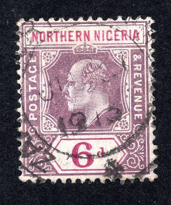 Northern Nigeria 1911 6p violet & red violet Edward VII, Scott 34 used