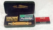 Vintage Gillette Gold Tone Razor with Case
