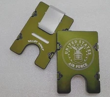 Air Force, Aluminum Wallet/Credit Card Holder,  RFID protection Green