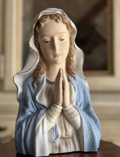 VTG Catholic Christian Church Religious Statue Of Virgin Mary Praying - 第 1/15 張圖片