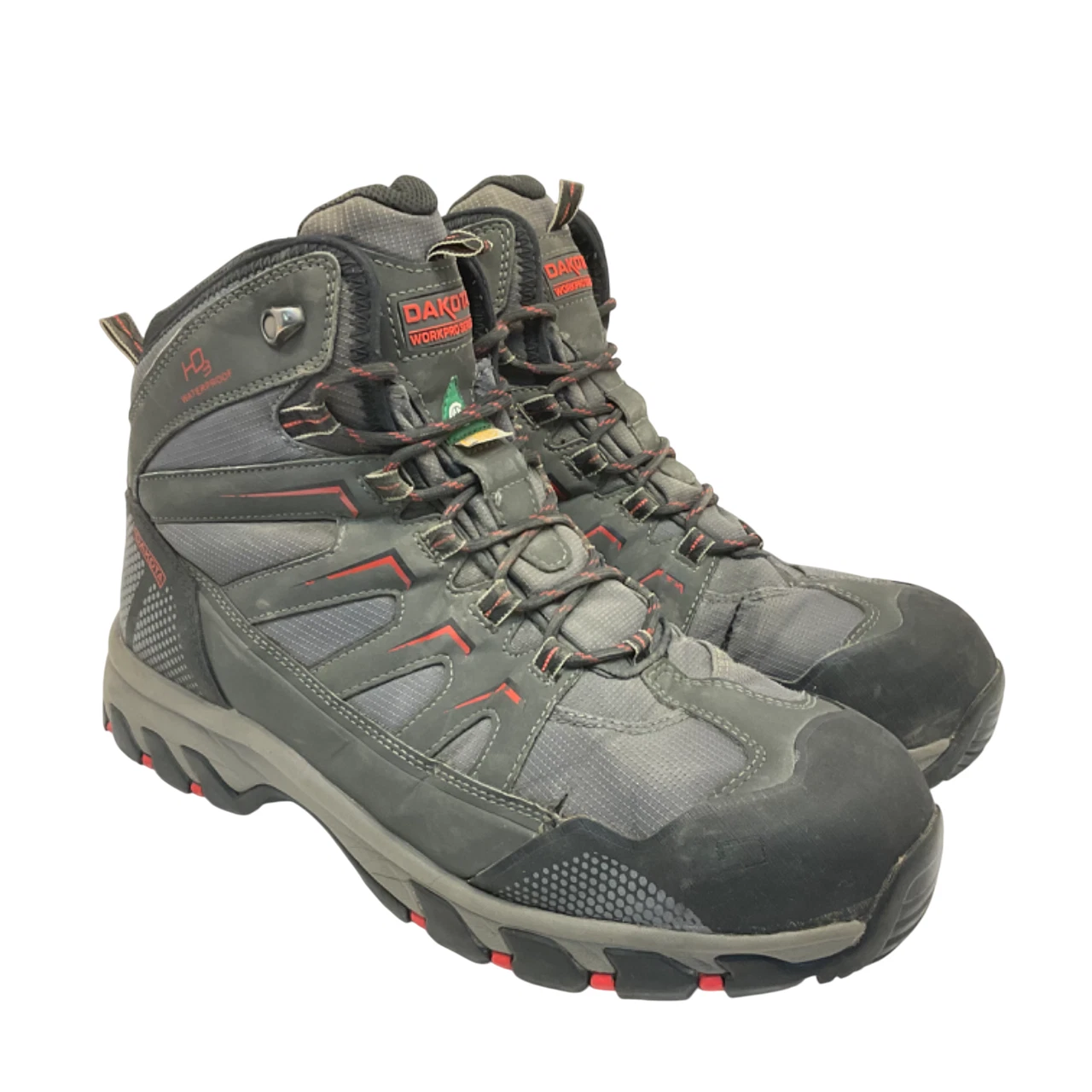 DAKOTA Men's Mid-Cut 2127 Steel Toe Steel Plate WP Safety Hiking Boots 11W/L