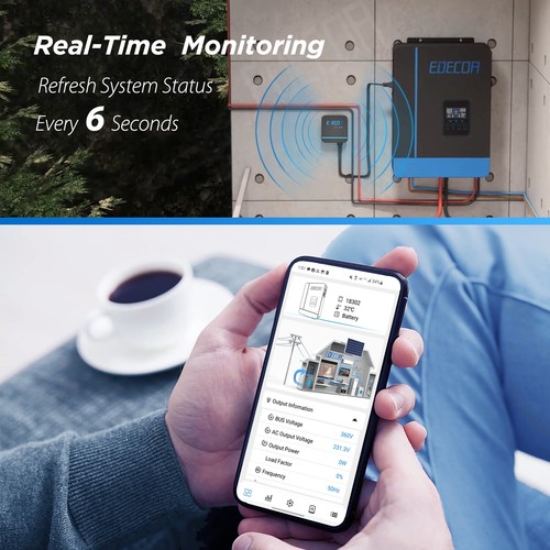 7000VA 48V Wechselrichter Hybrid Inverter Off-grid PV 55-450V MPPT 110A WIFI APP - Bild 3 von 13
