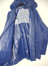 Damen Tolle Glanz PVC Regenjacke + Kapuze Regen Jacke Mantel ca 44 / Large