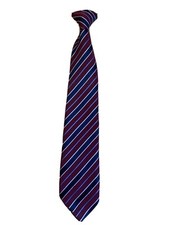 "Corbata con clip para niños azul, blanco y rojo a rayas 14"" fiesta patriótica 4 de julio"
