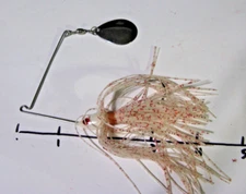Smooth Silver Single Blade Spinnerbait,  red specks, .4oz, Size 4/0 hook- Unused