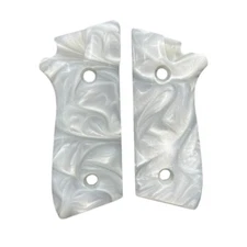 CUSTOM WHITE PEARL RESIN GRIPS TAURUS PT-92 PREMIUM GRIPS ARS.06