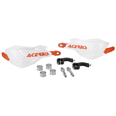 Acerbis Handschützer X-Factory Weiß/Orange, Inkl. Anbaukit