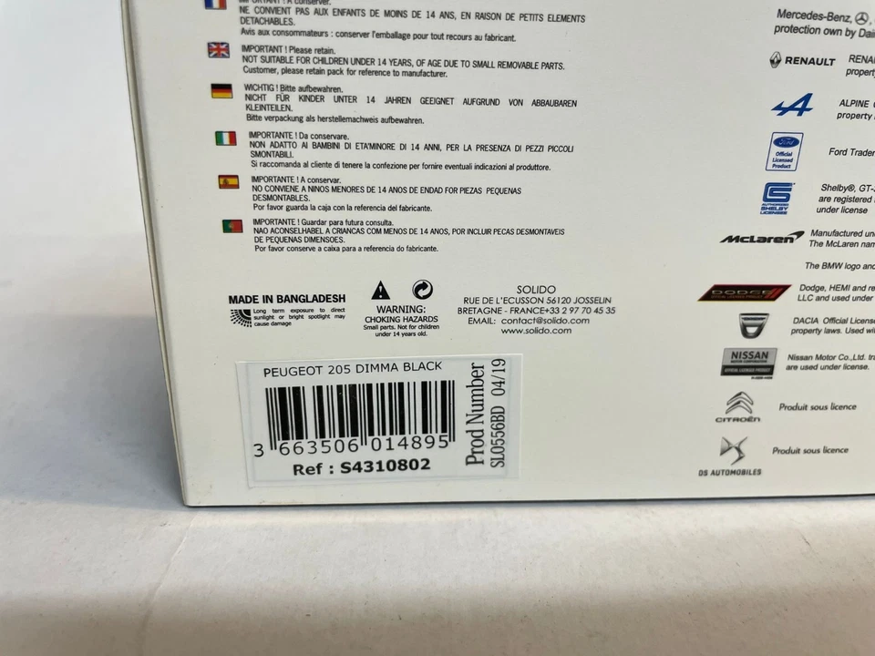 Solido Peugeot 205 GTi dimma black 1988 1/43 S4310802 - Immagine 3 di 3