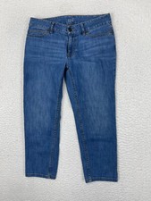 J.Jill Jeans Women's Authentic Fit Crop Stretch Low Rise Denim Blue 2 Petite