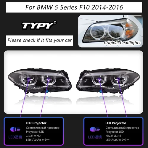 Headlights For BMW 5 F10 2010-2016 LED Lamp Running Lights Dynamic Turn Signals - Foto 18 di 19