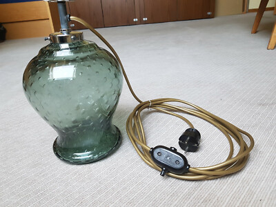 WMF IKORA Table Lamp Light Rare Tourmaline Glass Bubbles Baluster Shape Design Antique