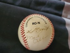 PHIL RIZZUTO MEL ALLEN SIGNED OFFICIAL MLB! TWO GREATEST YANKEE ANNOUNCERS EVER!