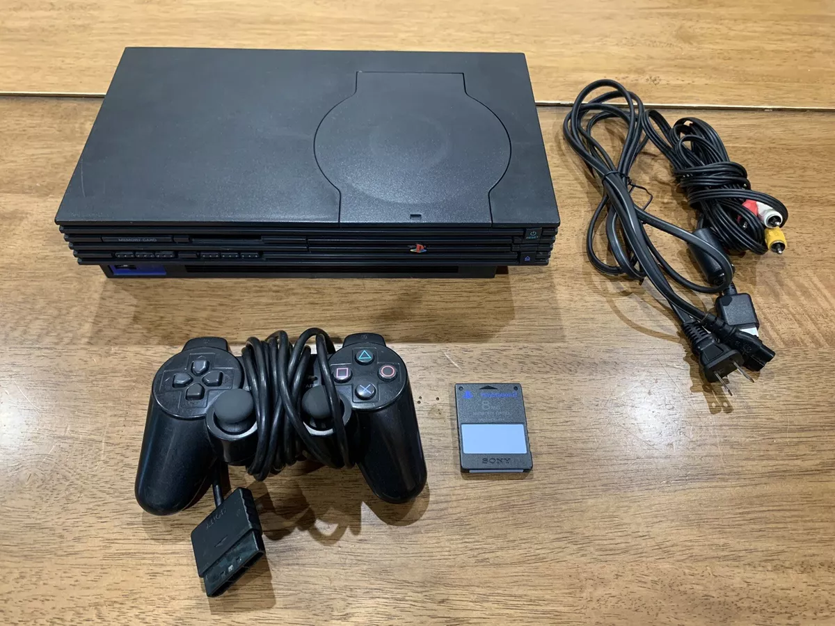 Restored Sony Playstation 2 PS2 Fat Video Game Console Black Controller  Power AV Cables (Refurbished)