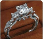 2.30ct Princess Diamond Lab Created Engagement Wedding Solid 925 Silver Ring