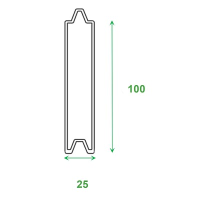 Alu-Einstecklatte Für LKW-Spriegel – 3000 X 100 X 25 Mm – Made In Germany