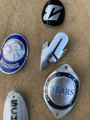Lot Vtg Bicycle Head Badges Sears Schwinn Univega Nishiki SE