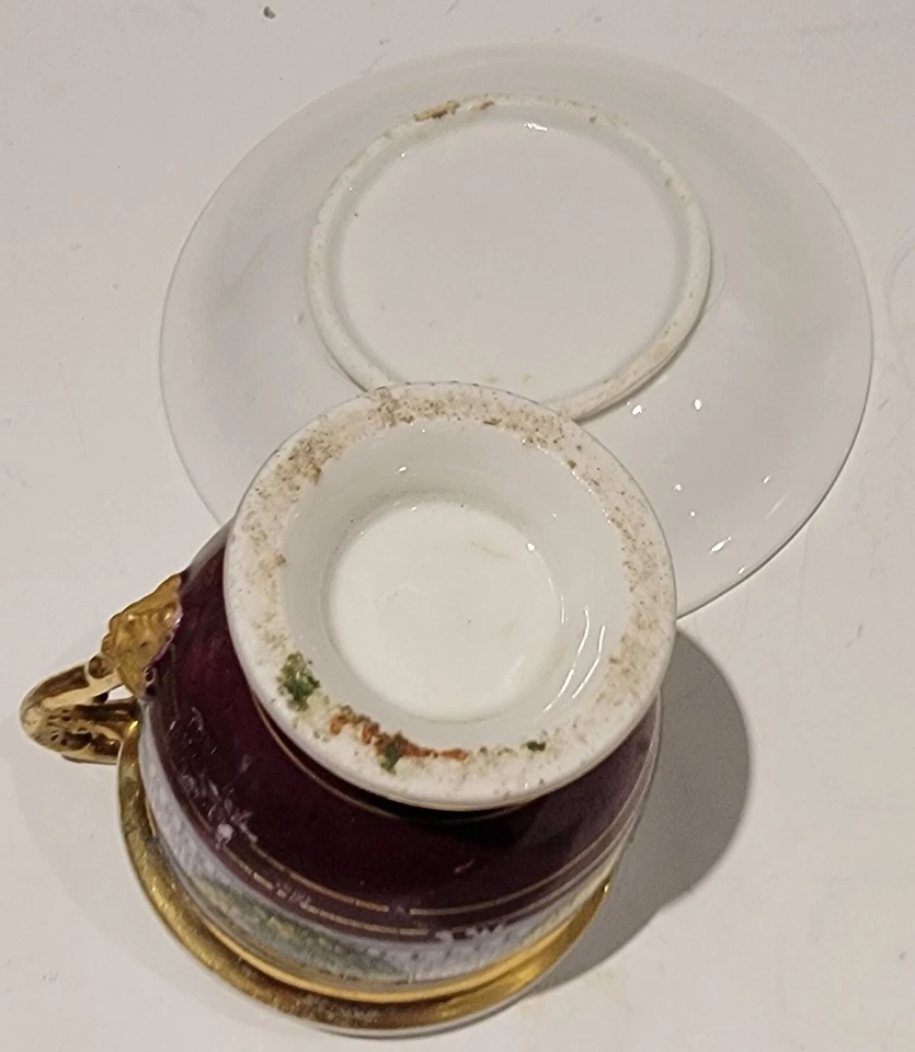Beautiful Antique Old Paris Porcelain Empire Period Cup with Saucer c1810-1820 - Image 4 of 4