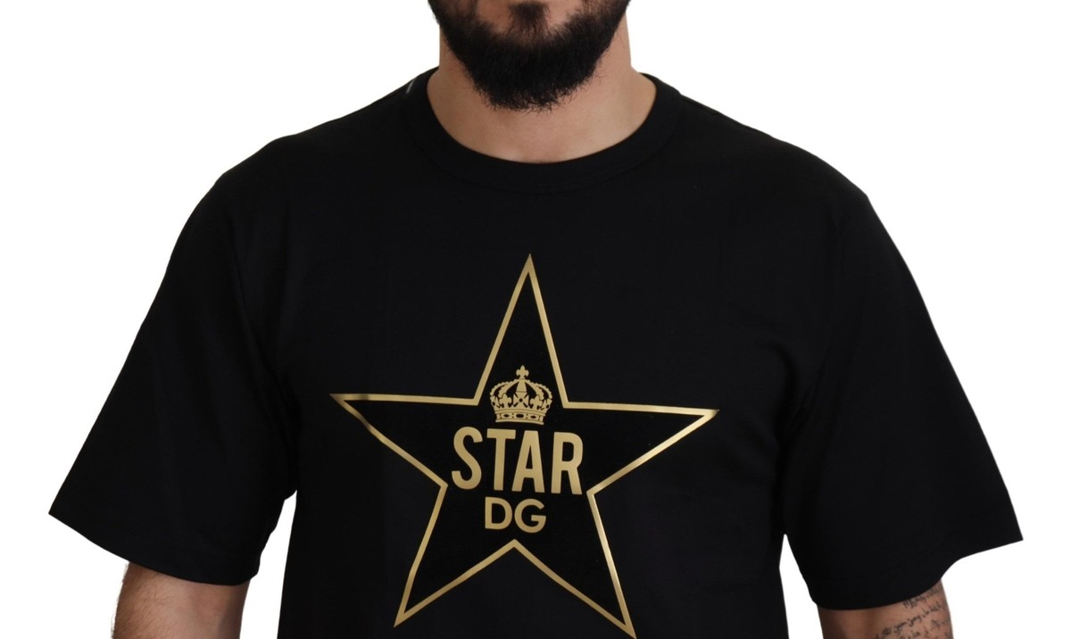 Dolce & Gabbana Black Gold STAR Crown DG Cotton Crewneck