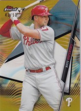 2020 Topps Finest Philadelphia Phillies Rhys Hoskins Base Gold Refractors 43/50