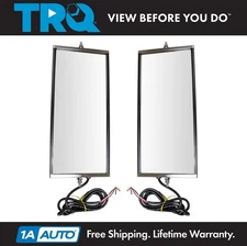 TRQ West Coast Mirror Signal Heated 16x7 Stainless Steel Pair for HD Truck