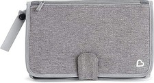 Stylish Grey Portable Diaper Changing Kit with Detachable Mat  Wipes Holder