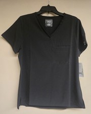 Modern Cherokee Scrub Top Womens Medium Black V-Neck New With Tags