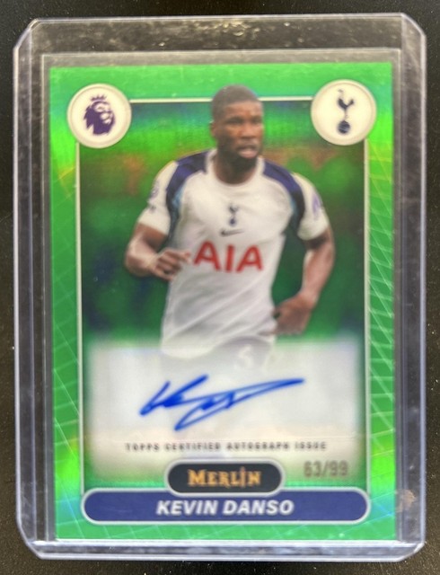 2026 Topps Merlin Premier League Kevin Danso Auto Green Refractor #/99 Tottenham