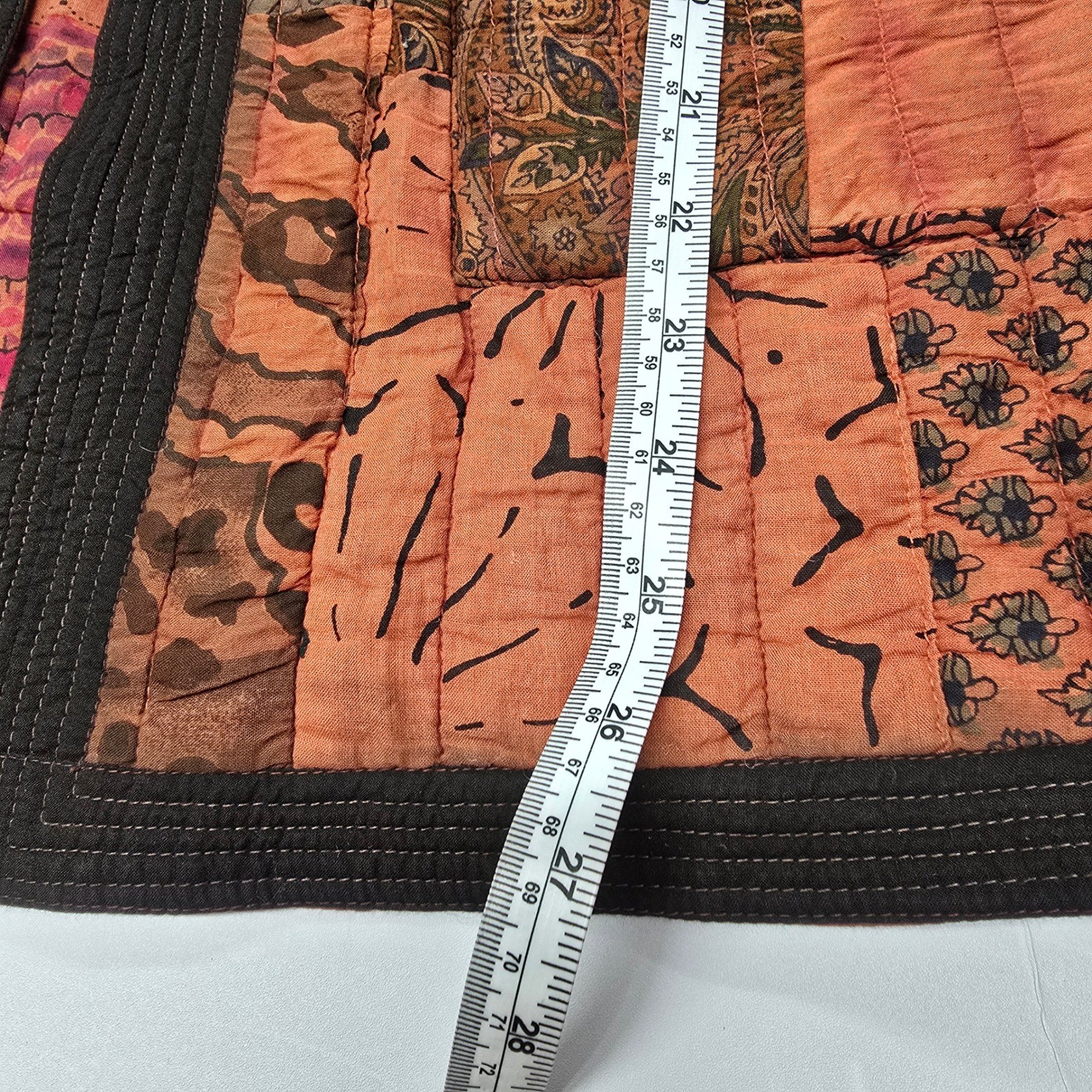 Chadwicks Quilted Patchwork Jacket Orange Brown F… - image 5