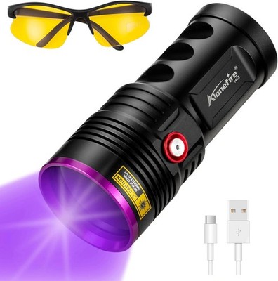 H42UV 36W 365nm UV Torch USB Rechargeable Black Light Pet Urine Detector for