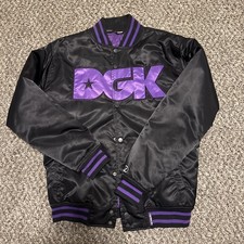 DGK Men’s Jacket Button Up Size Small Purple/Black Longsleeve Pockets