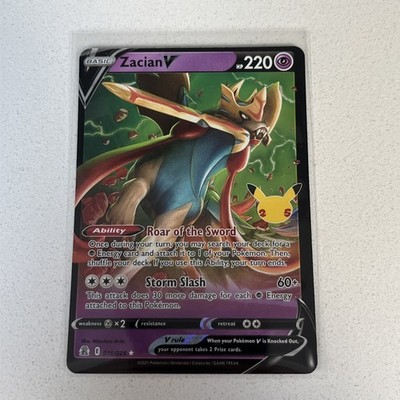 Pokémon Karte Zacian V 016/025 OC Fehldruckfehler Celebrations
