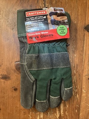 Sears Craftsman Heavy Duty Winter Work Gloves 40511 Split Leather One Size
