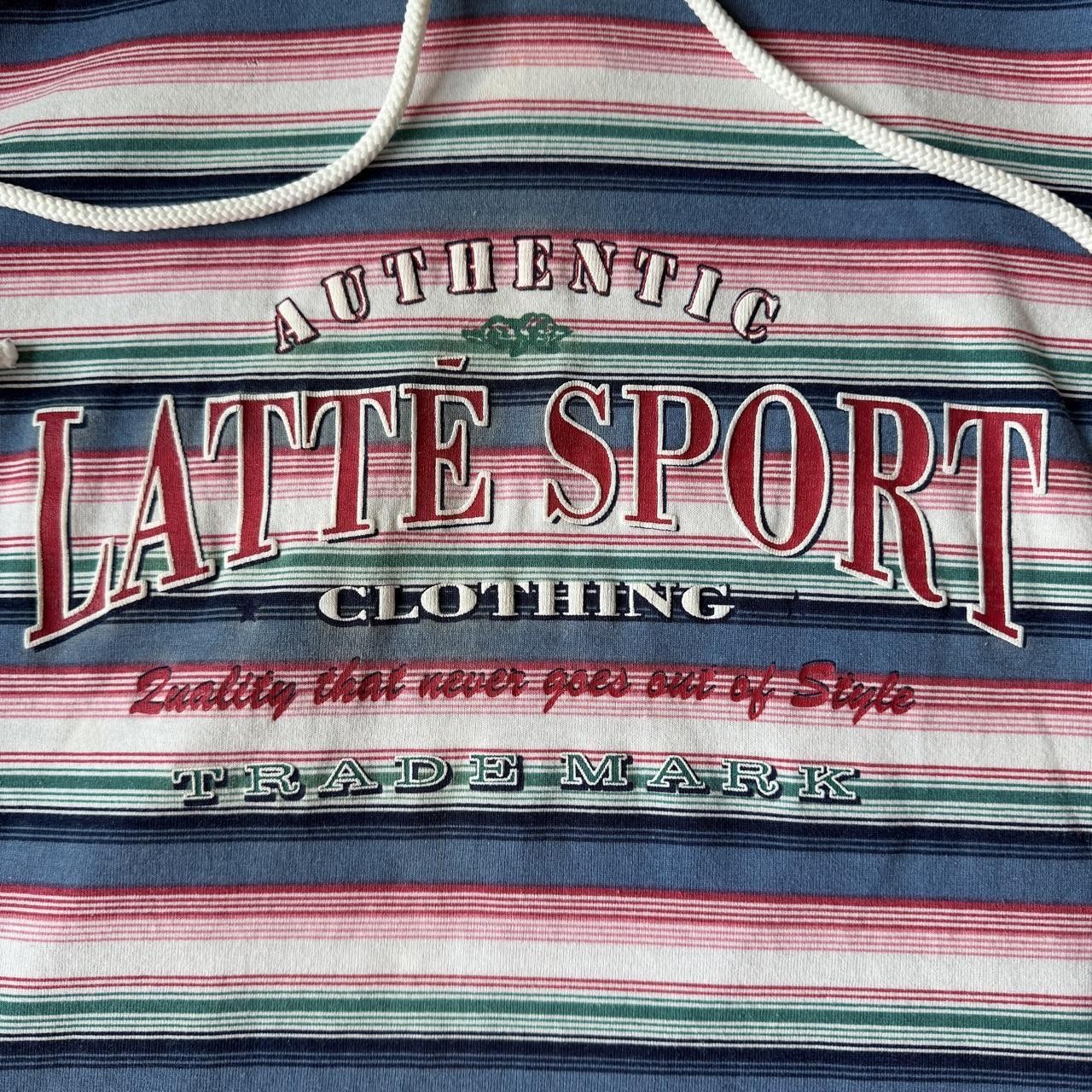 Vintage 90s LATTÉ Sport Striped Short-Sleeve Hoodie 3