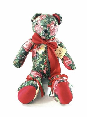 Vintage Holiday Floral Teddy Bear By Sandy Holiday 20  W/ Original Tag