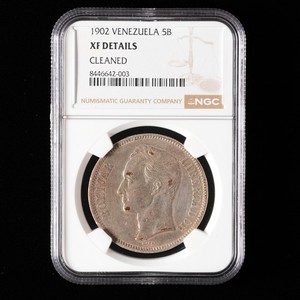 Venezuela - 5 Bolivares - 1902 - NGC XF Details Cleaned