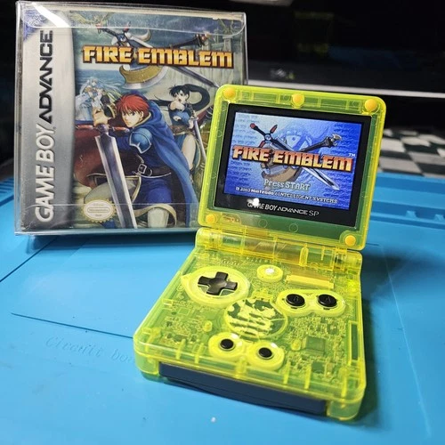 Custom GBA SP 101 With Fire Emblem (GBA) and Box With Cord And Headphone Adapter